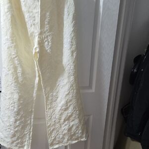 Cream Textured Pants